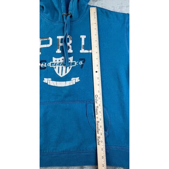 Polo Jeans Co Ralph Lauren Pullover Hoodie Men Large Blue Classic Sweatshirt Y2K - Picture 7 of 10